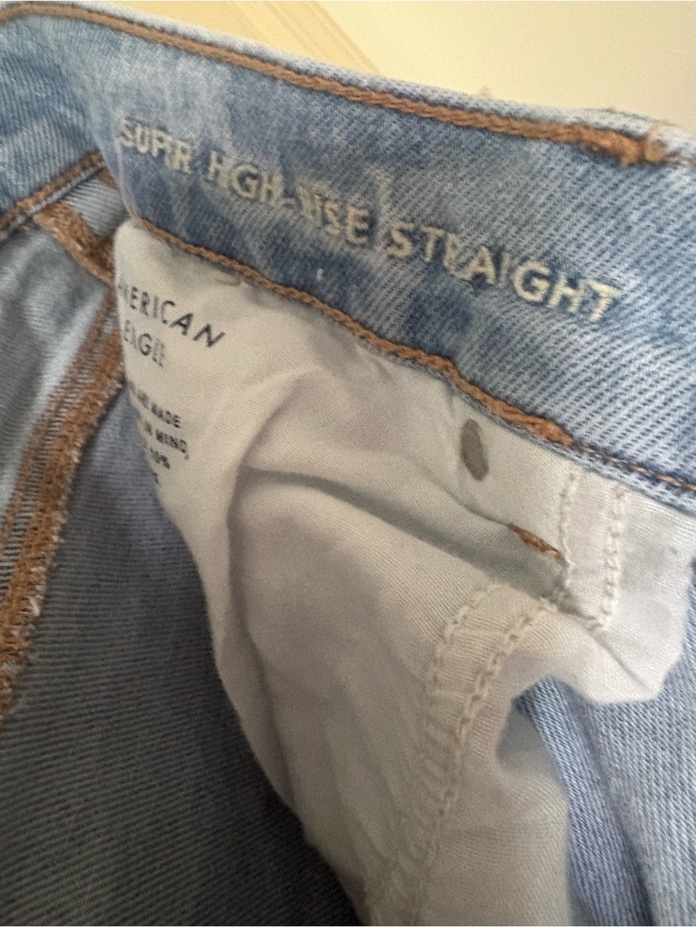 American Eagle Super High Rise Straight Long Jeans - Picture 4 of 6